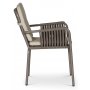 Utestol stabelbar gr� med beige pute - Lincoln