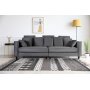 1 Sofa 250 cm bred mørkegrå fløyel 114 cm dyp