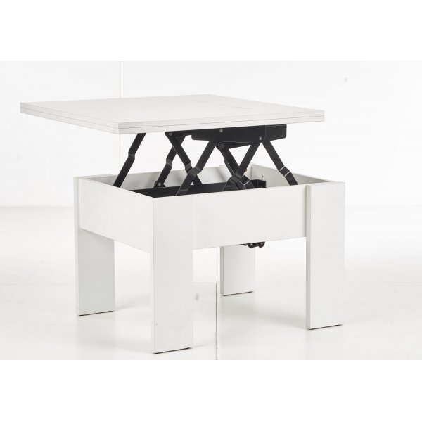Serafin justerbart salongbord 80-160 x 80 cm - Hvit