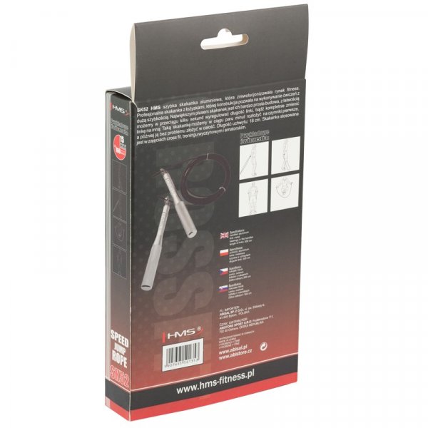 Speed tau med kulelager (st�lkabler og aluminiumsh�ndtak) s�lvfarget | svart