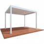 Motorisert pergola 4x3m aluminium LED-belysning hvitt tak Motorisert pergola 4x3m aluminium LED-belysning hvitt tak