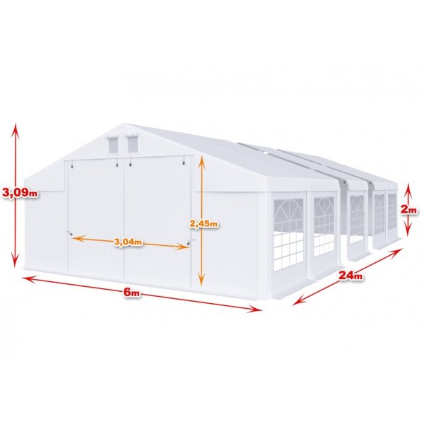 Partytelt i PVC - 6 x 24 m Partytelt i PVC - 6 x 24 m