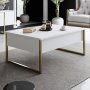 1 Lux sofabord 90 x 60 cm - Hvit/gull