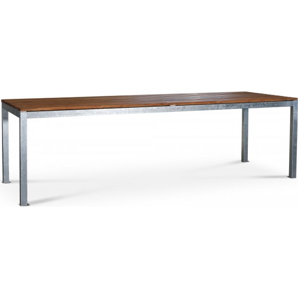 Alva spisebord 250x90 cm - Teak / Galvanisert stl