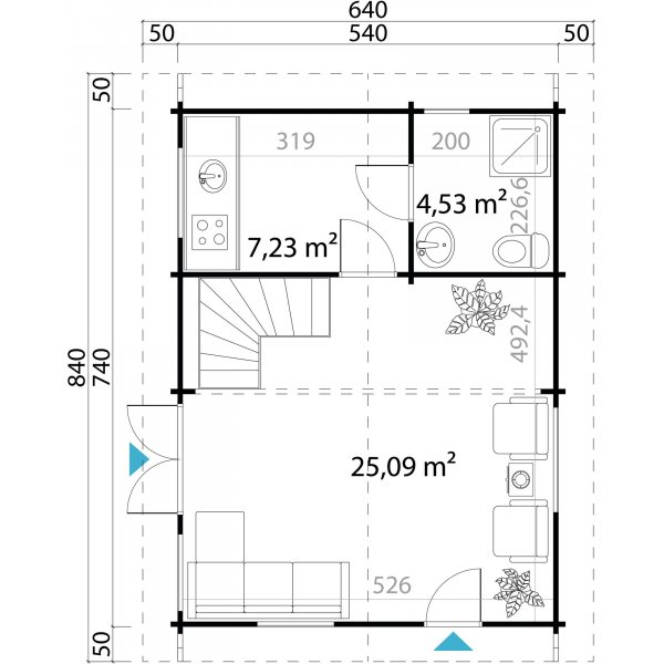 Feriehus Mattis A - 42,5 m² Feriehus Mattis A - 42,5 m²