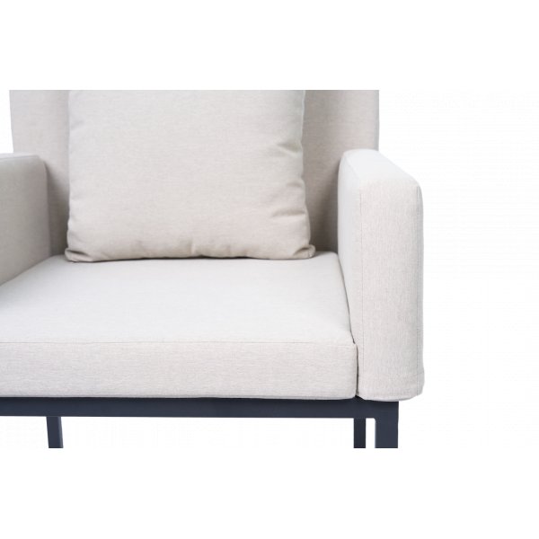 Spisegruppe 6 stoler + bord 215 cm + gr�/svart utend�rs spisegruppe