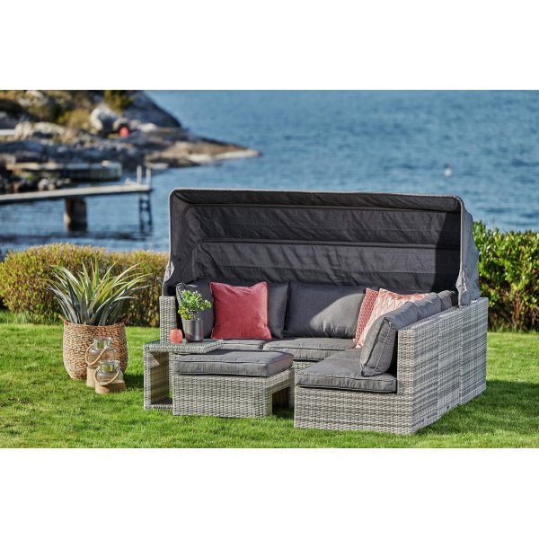 Slättvik byggbar loungegruppe med 5 deler - Grå Slättvik byggbar loungegruppe med 5 deler - Grå