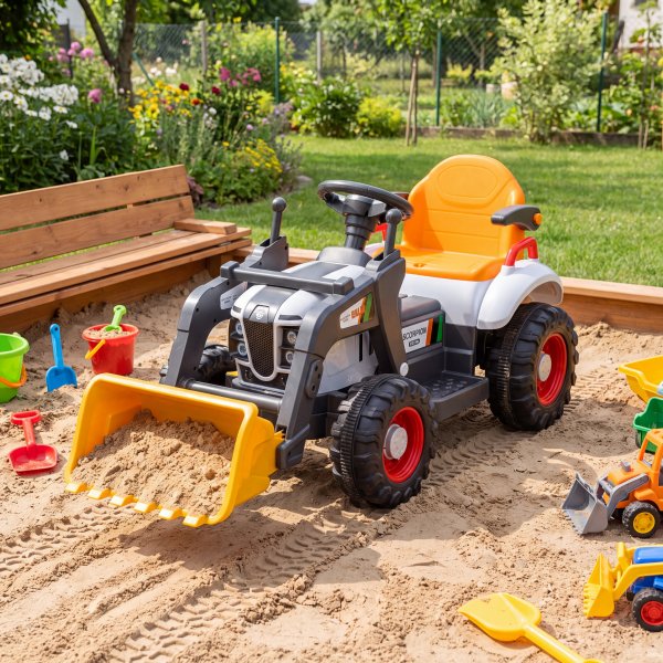 Elbil for barn Traktor 6V Svart og gul Utendørs Elbil for barn Traktor 6V Svart og gul Utendørs