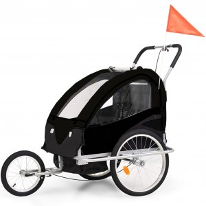 Sykkelvogn/barnevogn 2-i-1 | 2 seter | Lastekapasitet 40 kg | Sammenleggbar Sykkelvogn/barnevogn 2-i-1 | 2 seter | Lastekapasitet 40 kg | Sammenleggbar