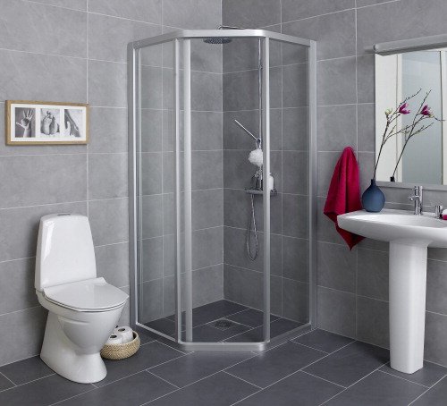 If� Solid SVP, femkantet dusjvegg