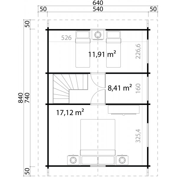 Feriehus Mattis B - 42,5 m² Feriehus Mattis B - 42,5 m²