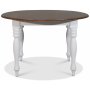 Victoria rundt hvitt spisebord Ø120 cm med brunbeiset topp Victoria rundt hvitt spisebord Ø120 cm med brunbeiset topp