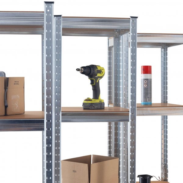 Tre oppbevaringshyller i galvanisert st�l - 40�40�180 cm