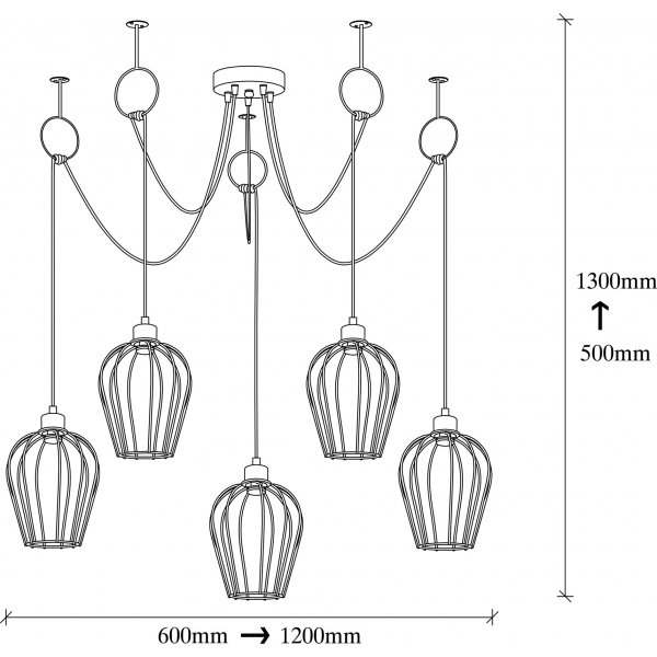 Tell taklampe 6691 - Sort