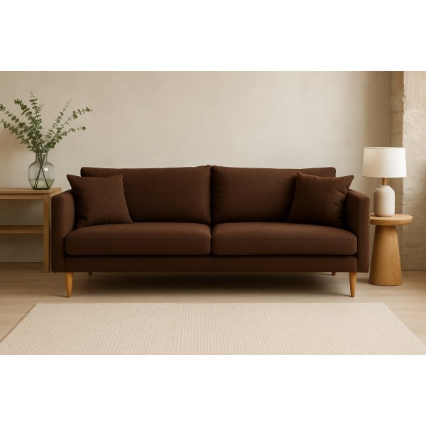 �stermalm 3-seters sofa - M�rkebrun chenille