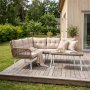 Loungegruppe kunstig rotting naturlig/beige med bord - Ibiza + Flekkfjerner for m�bler