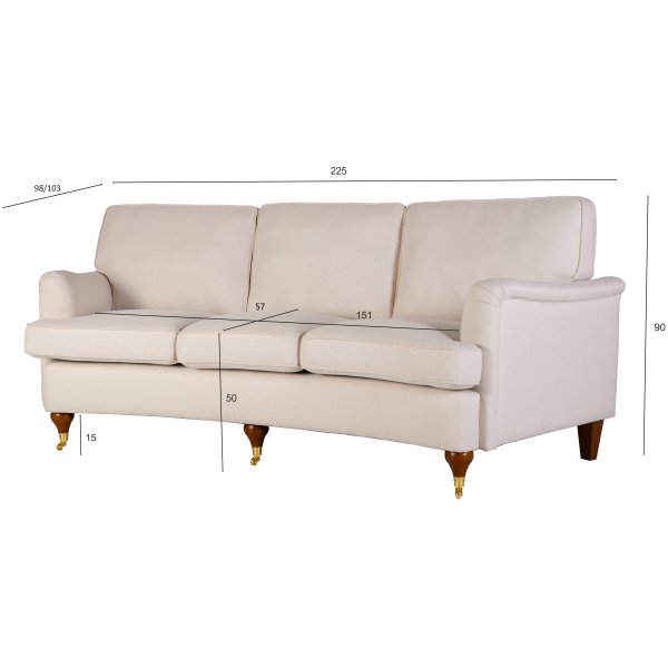 Howard sofa 3-seter beige - Buet modell Howard sofa 3-seter beige - Buet modell