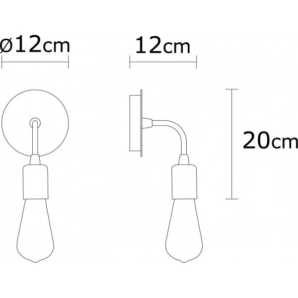 Krom vegglampe