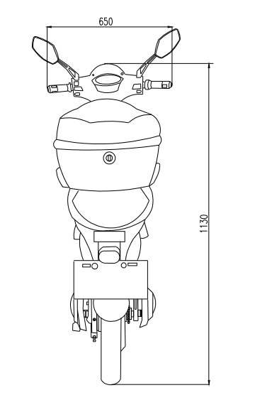 Elmoped 500W - Hvit + Ls kjede