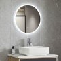 Rundt baderomsspeil 60 cm med LED-belysning, dimmer, antidugg og ber�ringskontroll