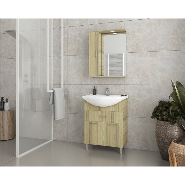 Mbelpakke Ritmo 65 - Natural Oak med speilskap