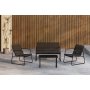 Utendørsgruppe Laguna med sofa, lenestoler og salongbord - svart Utendørsgruppe Laguna med sofa, lenestoler og salongbord - svart