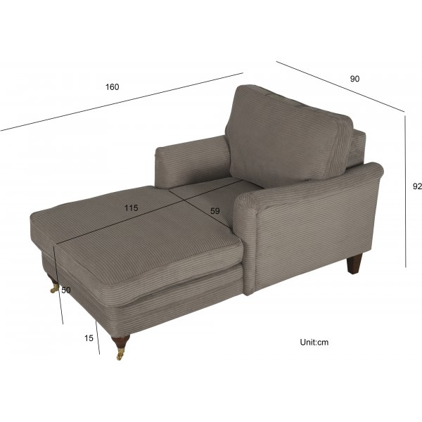 Sofa lenestol Howard m�rk beige kordfl�yel