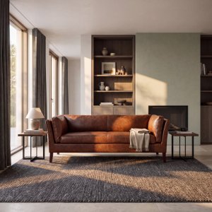 3-seters sofa Heritage - Brun Vintage kunstskinn PU Matt - 198x86x73 cm