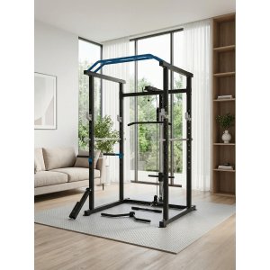 Power Rack hjemmegym 220 cm - Komplett treningsstasjon med 4 J-kroker Power Rack hjemmegym 220 cm - Komplett treningsstasjon med 4 J-kroker