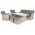 Sofagruppe Bergamo med lenestoler, fotskamler & bord - Beige/beige melert