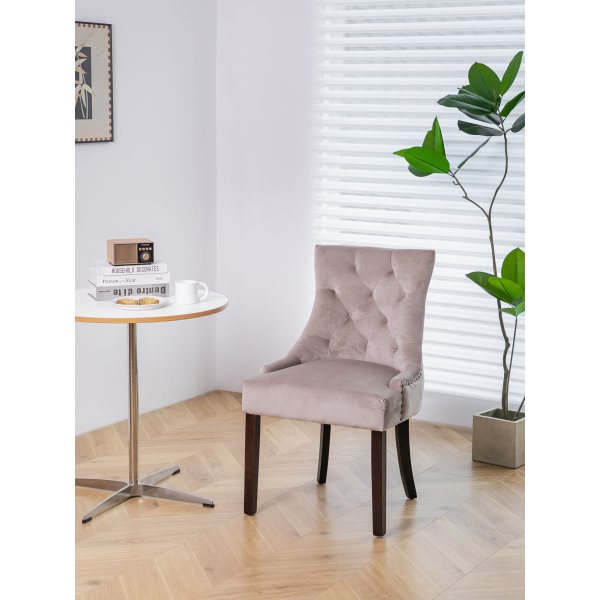 Tuva stol med h�ndtak i ryggen - Gr�beige