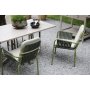 Spisegruppe Salt gr teak: Klaffbord inkl. 4 stk. grnne Lincoln-karmstoler