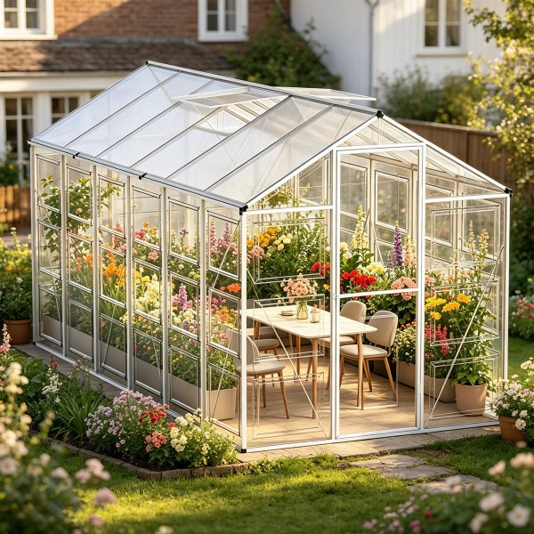 Drivhus Harmony 6,6 m² aluminium polykarbonat Gardeney Drivhus Harmony 6,6 m² aluminium polykarbonat Gardeney