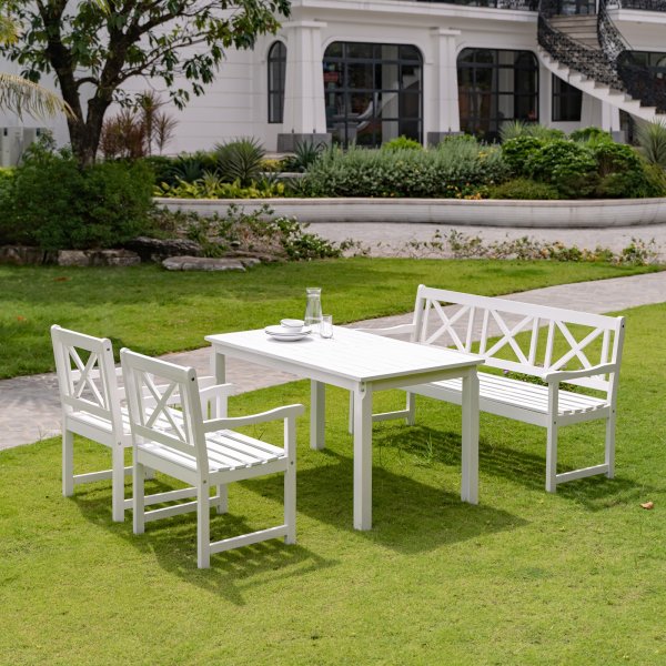 Hagebenk Hvit - Bohus + Tekstilimpregnering for utemøbler Hagebenk Hvit - Bohus + Tekstilimpregnering for utemøbler