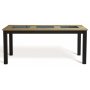 1 Spisebord 180x90 cm eik med svarte plater