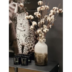 Dis vase - Brun/hvit