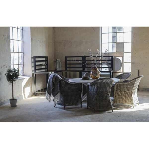 Ekenäs rundt spisebord Ø150 - Hvit / grå kryssfiner Ekenäs rundt spisebord Ø150 - Hvit / grå kryssfiner