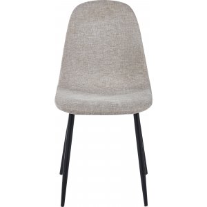 Stol i beige stoff med svarte ben - Carisma