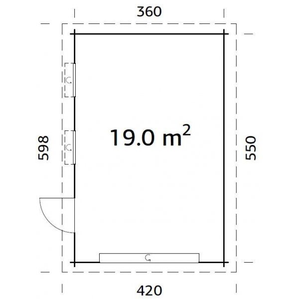 Garasje Rasmus med takport - 19,0 m² Garasje Rasmus med takport - 19,0 m²