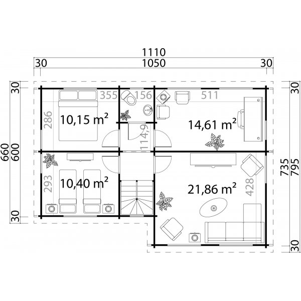 Feriehus Emilia A XL - 80,7 m�