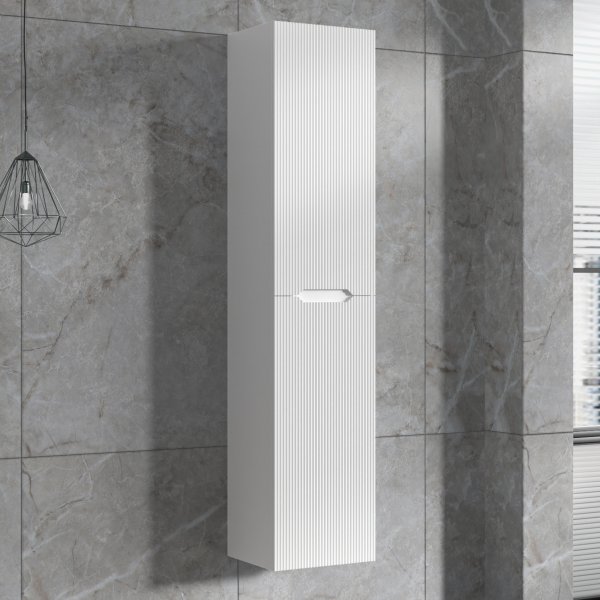 Hyskap til bad 160x35 cm | Veggmontert | Tuba - Hvit