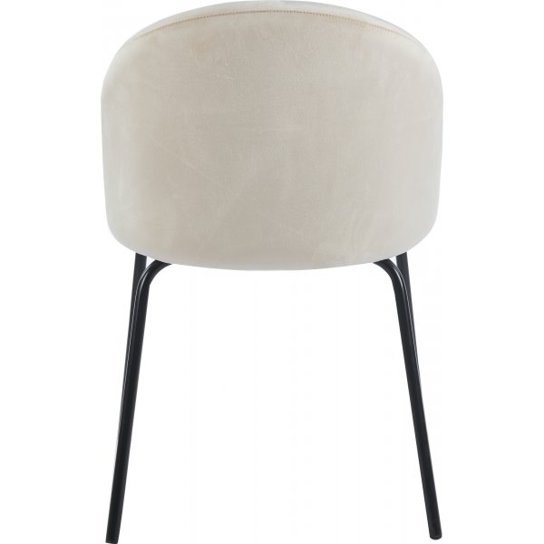 Beige fl�yelsstol med svarte ben - Astrid