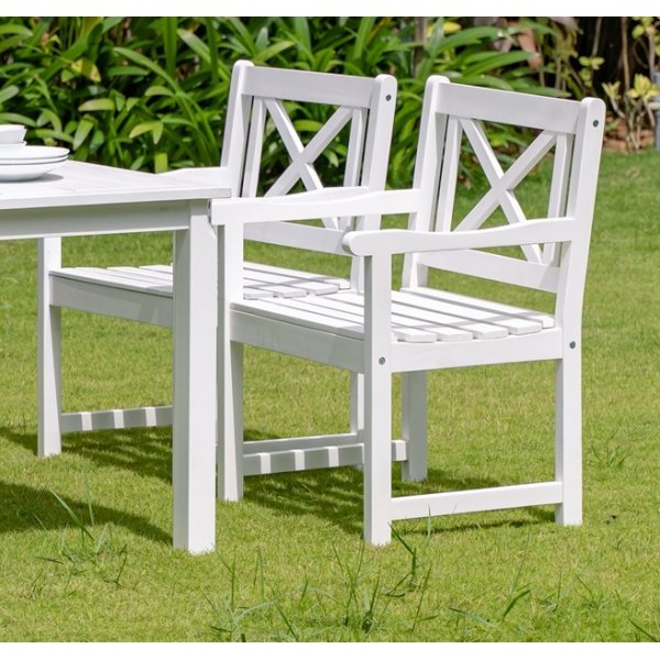 Utendrs lenestol i hvitt tre