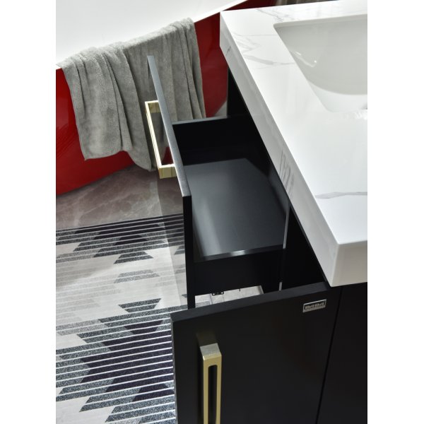 Baderomsmbler Acapulco - Sort & messing + Toalettpapirholder