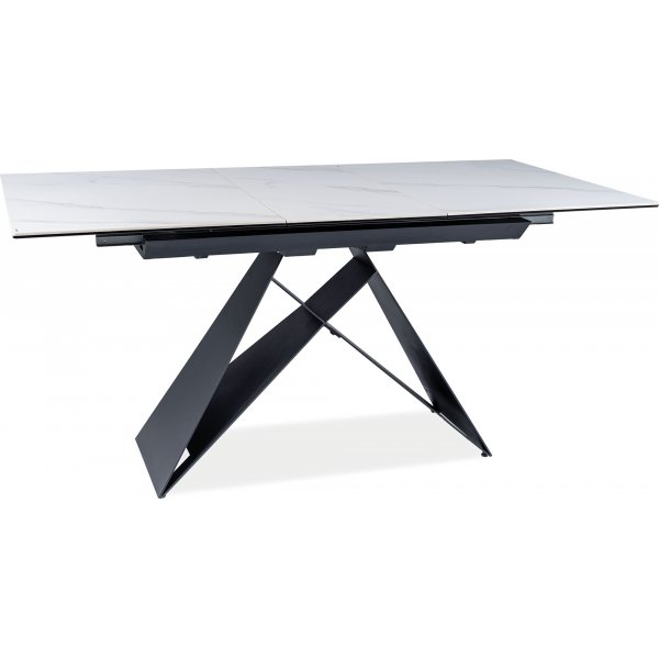 Westin spisebord 120-160 cm - Hvit/svart Westin spisebord 120-160 cm - Hvit/svart