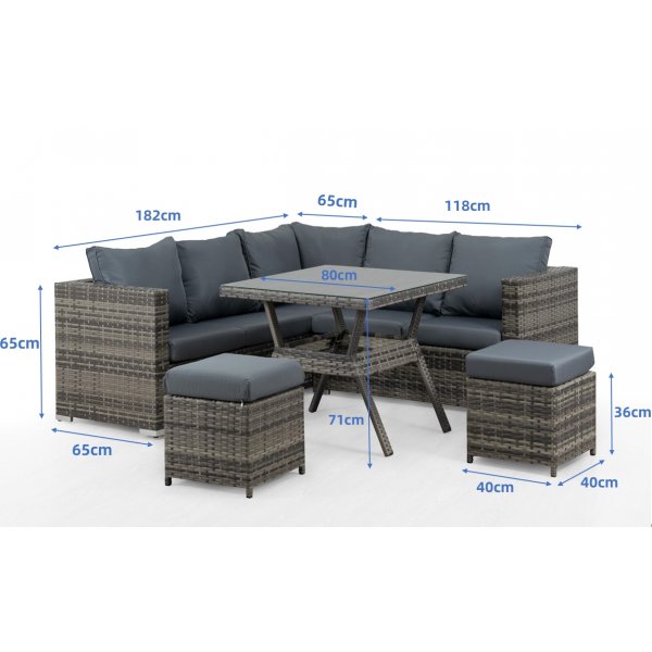 Møbelgruppe Johan - Grå kunstrotting Møbelgruppe Johan - Grå kunstrotting