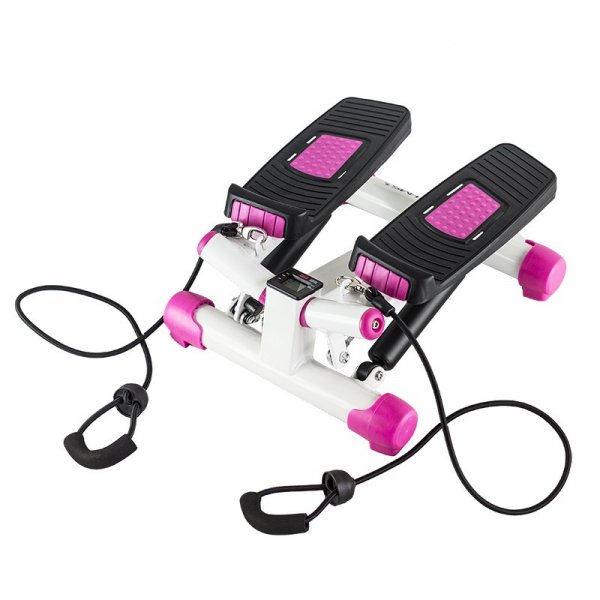 Stepmaskin - Med treningsbnd & treningscomputer (sort-rosa S3033)