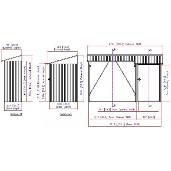 Saga vedskjul - kombo