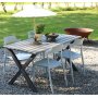 Spisegruppe Scottsdale: 150 cm grtt trebord inkludert 4 stk. stablebare Abbe-stoler