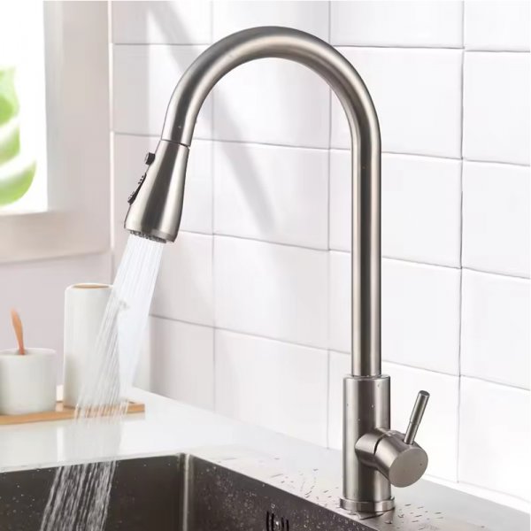 Kjøkkenbatteri Lily - Børstet stål Kjøkkenbatteri Lily - Børstet stål